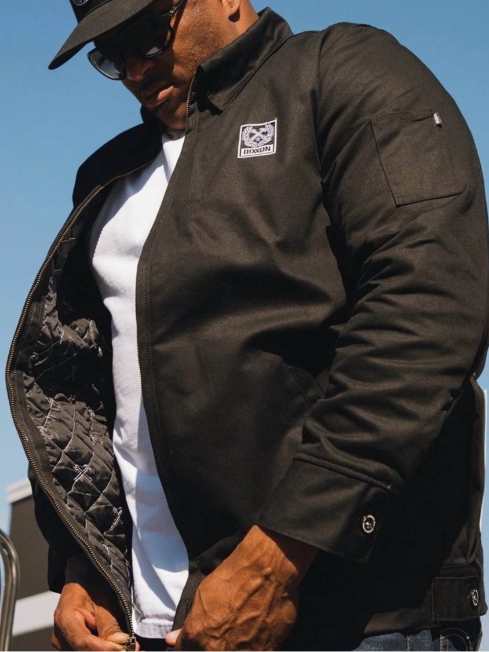Dixxon Men's L Kennedy LINED Black Bomber Jacket worn once!